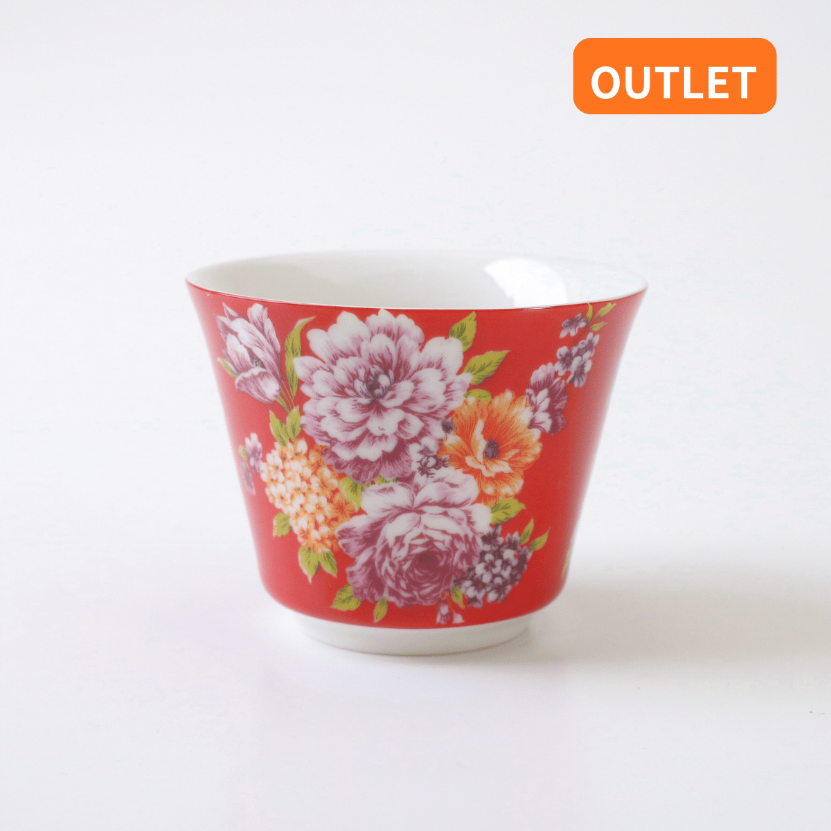 OUTLETランク5】【在庫限りの特別価格】飲杯 台湾花布柄 赤 55ml
