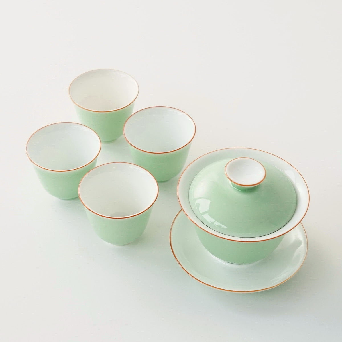 景徳鎮 蓋碗・飲杯セット緑 – 遊茶オンラインショップ