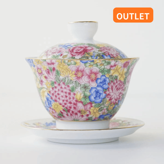 【OUTLETランク3★★★】【外観に難ありのため特別価格】蓋碗 景徳鎮 萬花 110ml