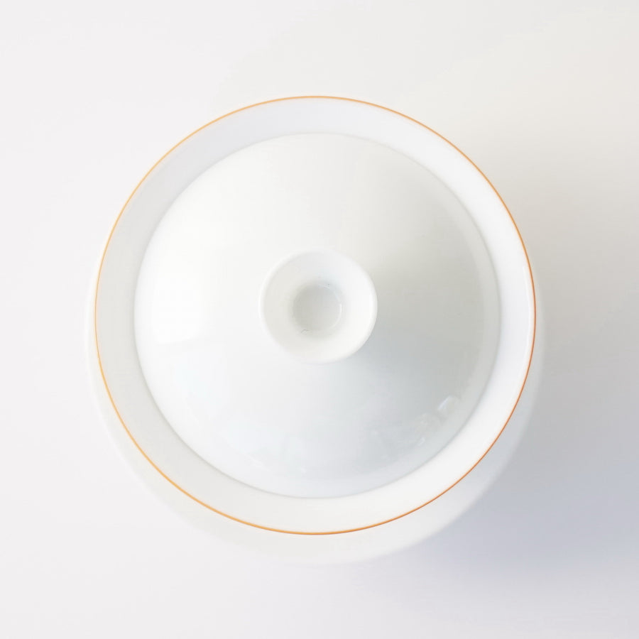 蓋碗 景徳鎮 白磁 橙縁 70ml – 遊茶オンラインショップ