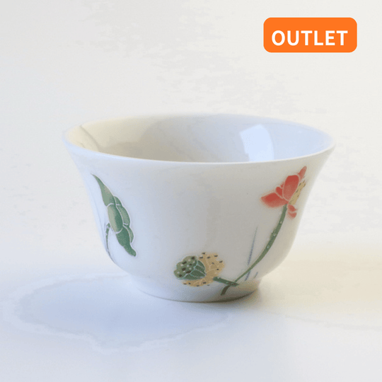 【OUTLETランク5★★★★★】【在庫限りの特別価格】飲杯 小杯 牙白 蓮花 30ml
