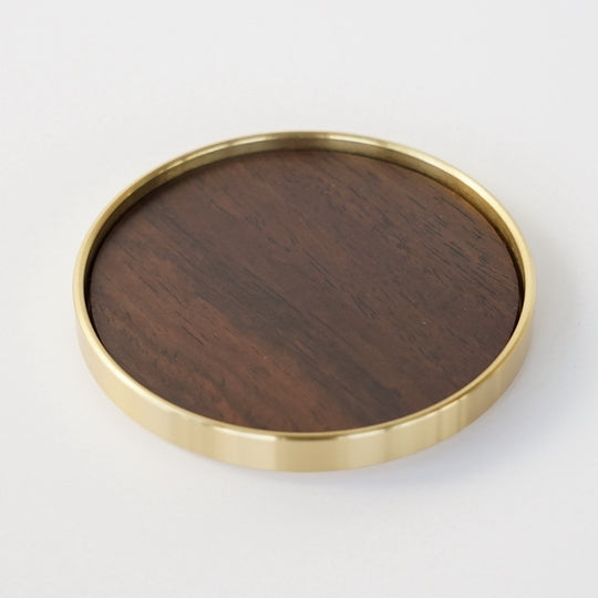 【OUTLETランク5★★★★★】【在庫限りの特別価格】茶托 黒檀　ゴールド縁