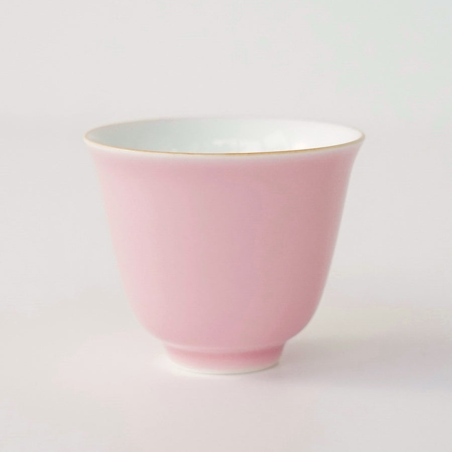 景徳鎮 蓋碗・飲杯セット ピンク