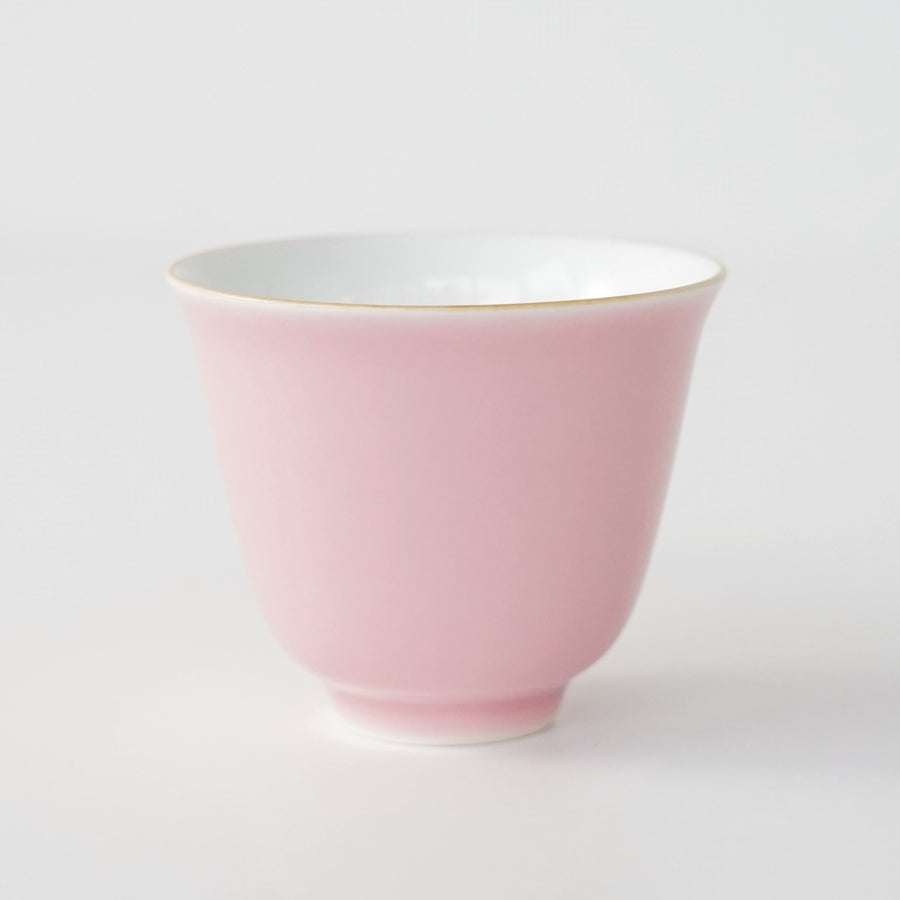 景徳鎮 蓋碗・飲杯セット ピンク