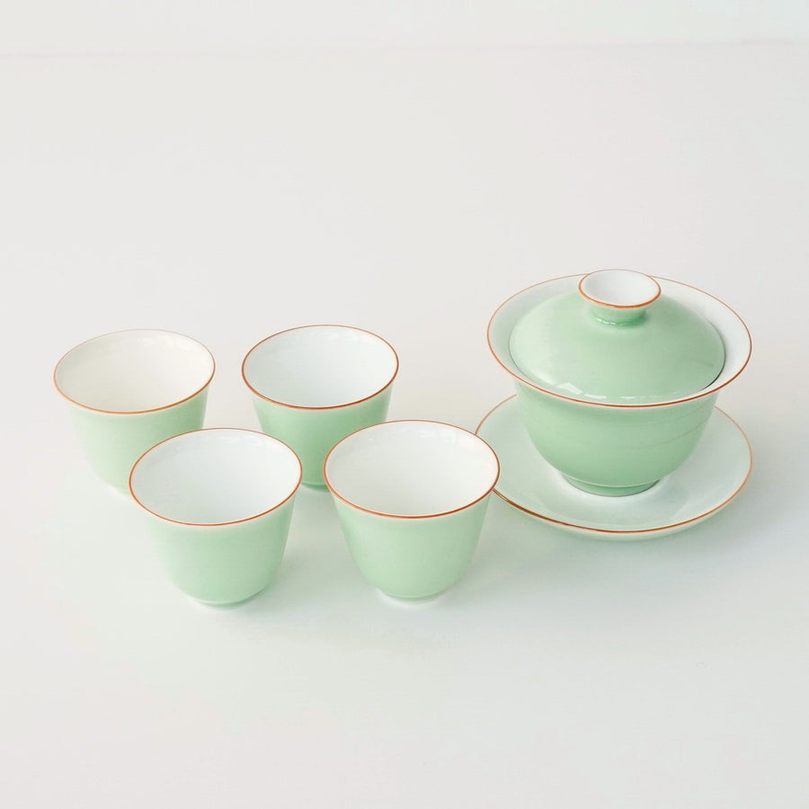 景徳鎮 蓋碗・飲杯セット緑
