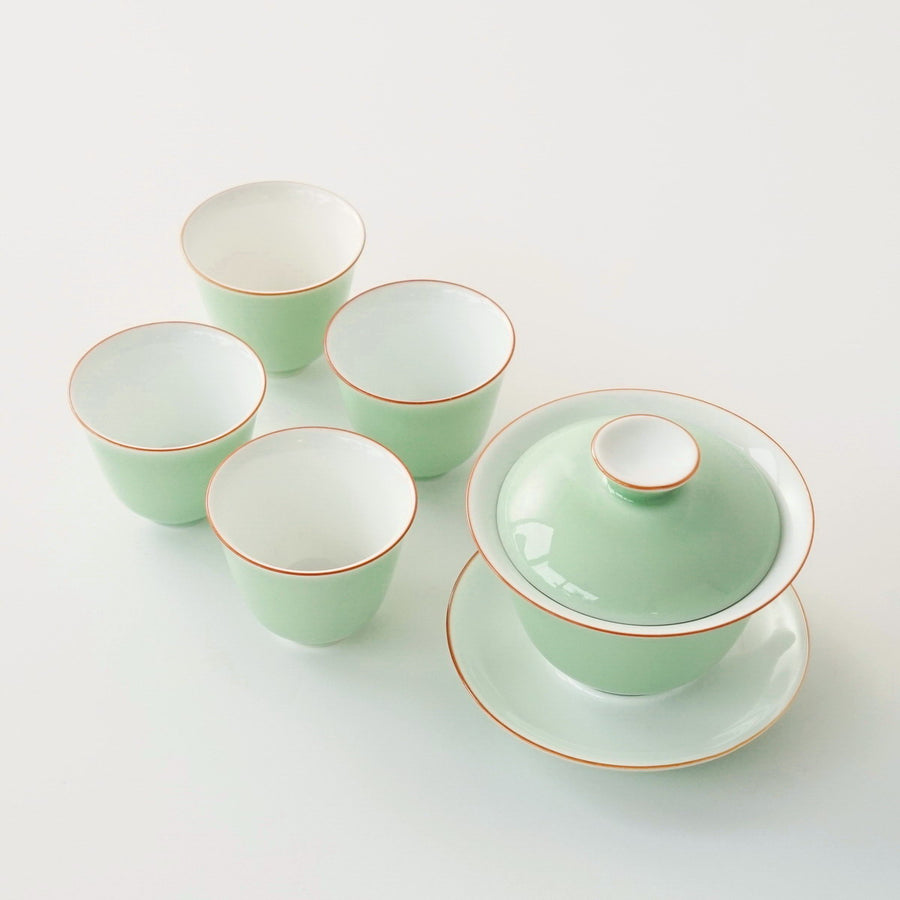 景徳鎮 蓋碗・飲杯セット緑