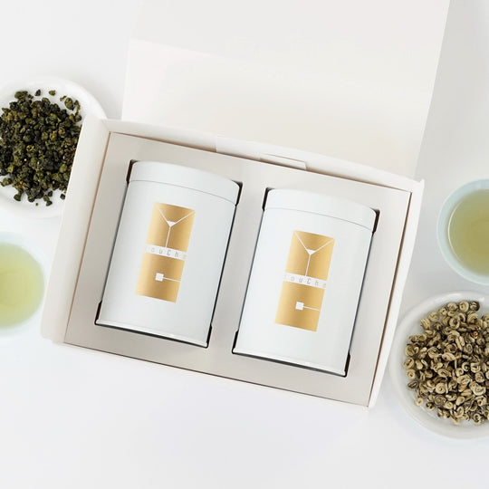 【リーフティー缶入2種セット】"バニラ香とジャスミン香の自然なアロマ"  (阿里山金萱高山茶40g+茉莉玉螺花茶40g)