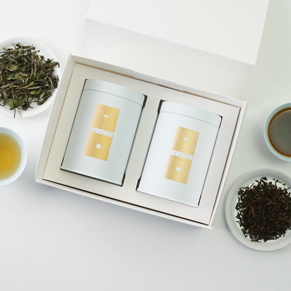 “機能×熟成”大人のための白茶と黒茶 缶入2種セット（白牡丹+特級プーアール茶)