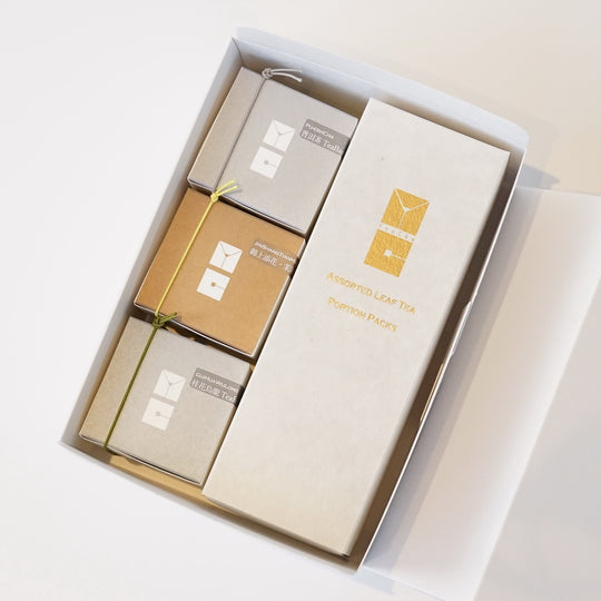 リーフティー・ポーションパックアソートセット（5種入）&  キューブBOX3種セット（TB×2＋工芸茶×1）