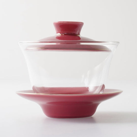 蓋碗 ガラス碗 金縁品紅 145ml – 遊茶オンラインショップ