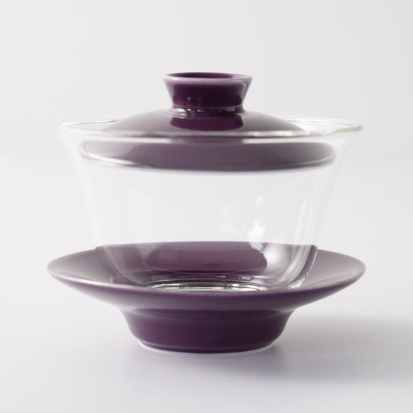 蓋碗 ガラス碗 銀縁貴紫 145ml