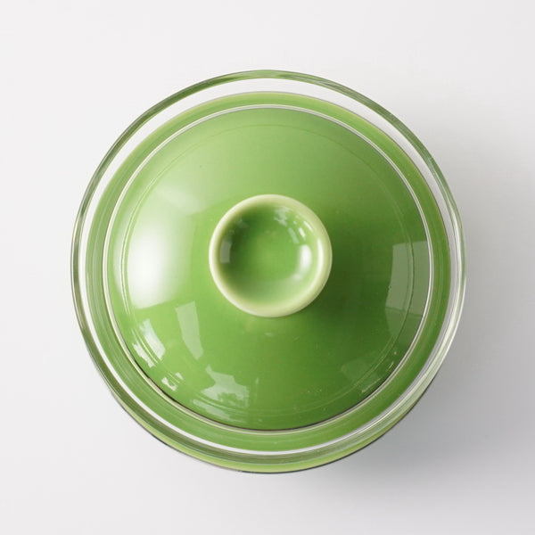蓋碗ガラス碗 銀縁蘋果緑 145ml