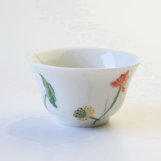 【OUTLETランク5★★★★★】【在庫限りの特別価格】飲杯 小杯 牙白 蓮花 30ml