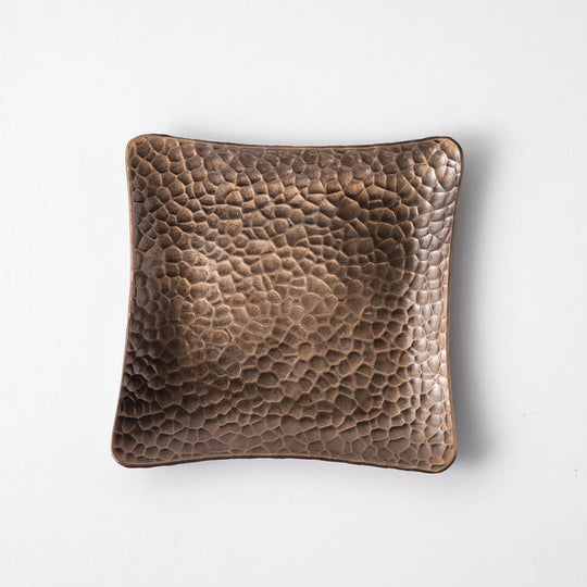 【OUTLETランク5★★★★★】【在庫限りの特別価格】金属茶托 紅銅 四方